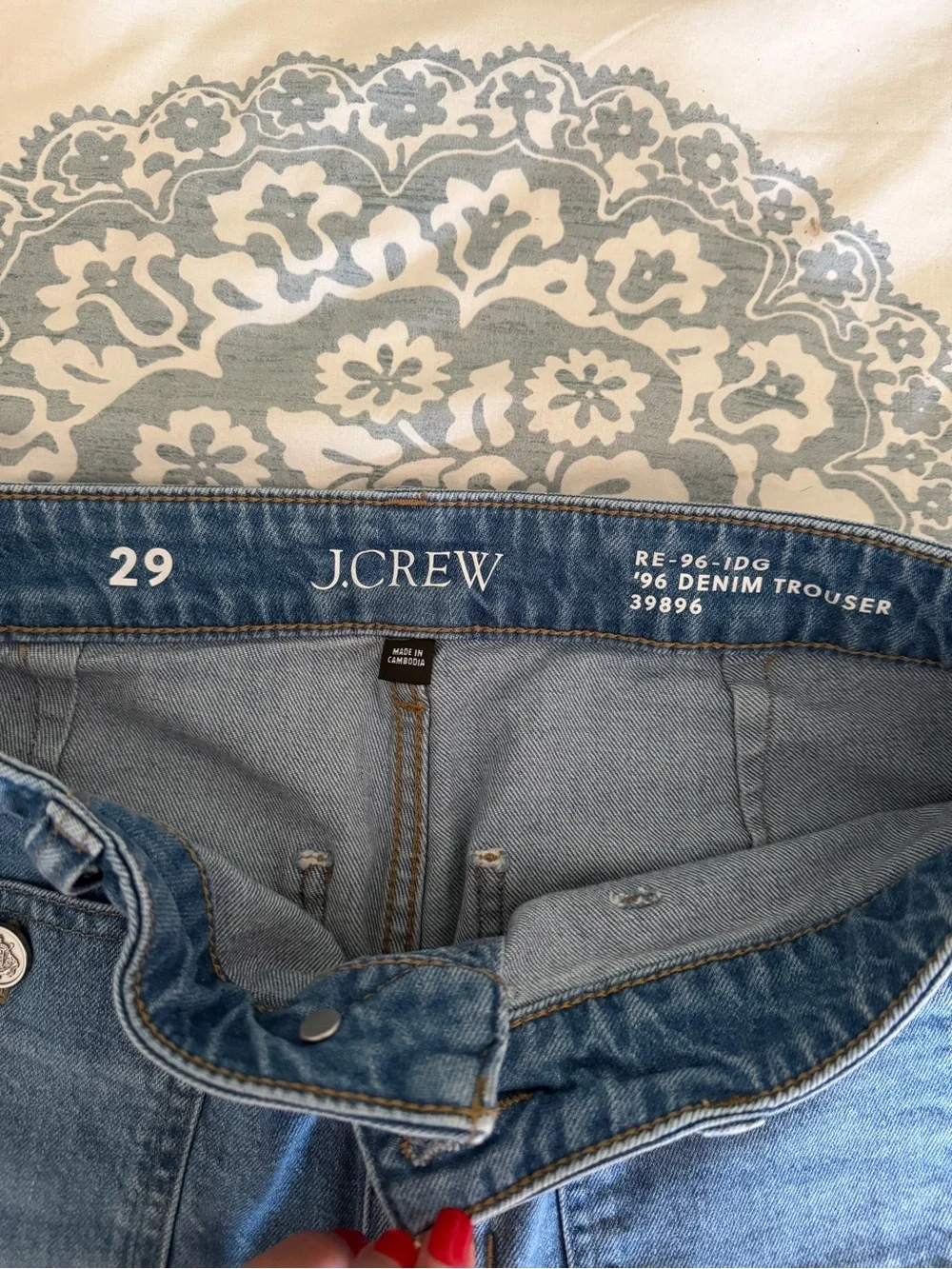 J. Crew High rise Sailor Denim Trouser in 1996 semi-stretch Size 29 Style CC569 - Picture 5 of 10